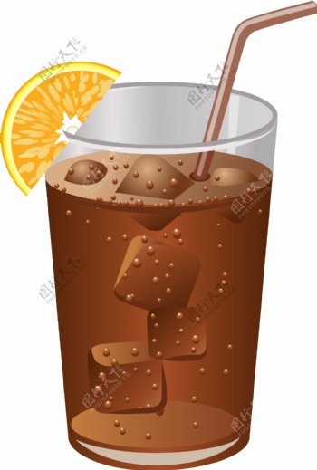 夏季冰凉可乐饮料矢量图