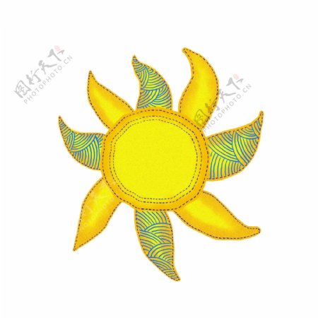手绘传统太阳图腾素材