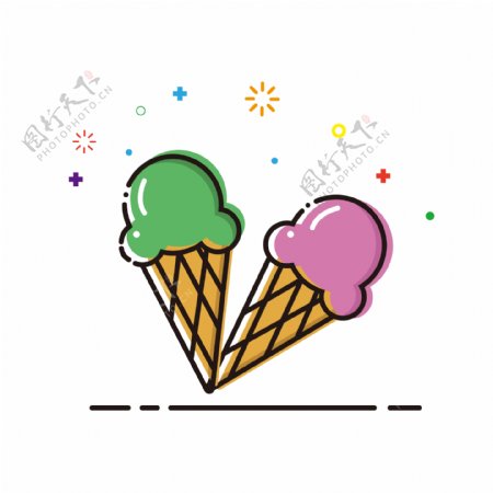 冰激凌mbe卡通可爱矢量食物元素