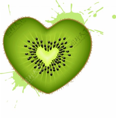 创意营养爱心绿色猕猴桃