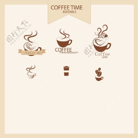 咖啡色的咖啡标志矢量素材