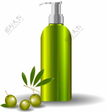 清新绿色洗发水元素