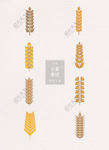 矢量小麦设计元素