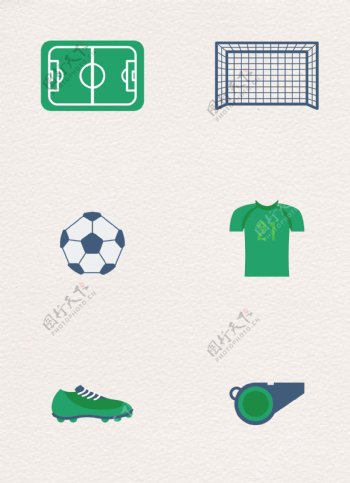 绿色系简约足球比赛图标