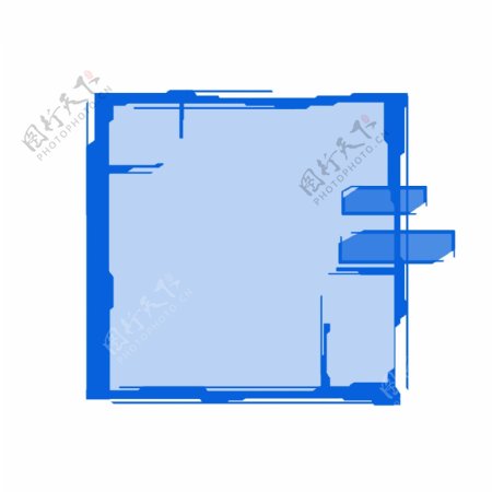 蓝色矩形科幻科技对话框底纹背景素材