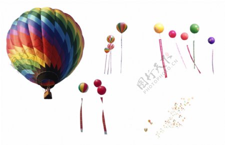 多彩气球分层装饰图案