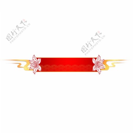 富贵节日花卉红色中国风边框