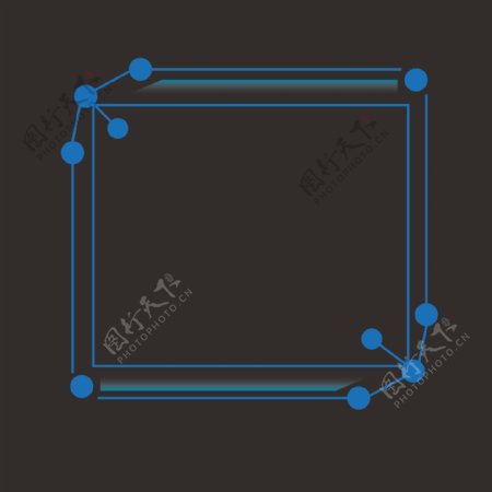 蓝色正方体边框生物商务科技科商用矢量素材