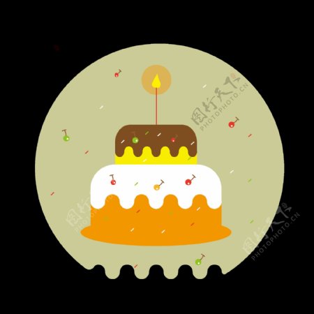 卡通生日蜡烛蛋糕原创商用素材