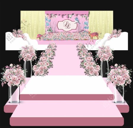 粉色系婚礼效果图