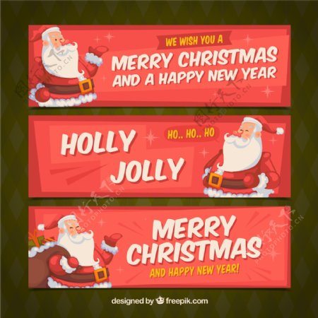 3款创意圣诞老人banner