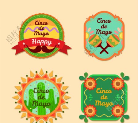 五月五日节标签墨西哥节标签