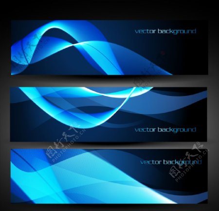 蓝色抽象动感光线商务科技背景