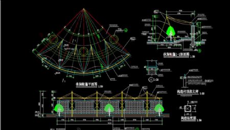 亭子廊子建筑结构详图CAD