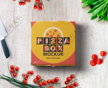 披萨纸盒智能贴图
