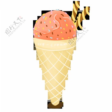 商用手绘扁平化风格美食冰淇淋元素