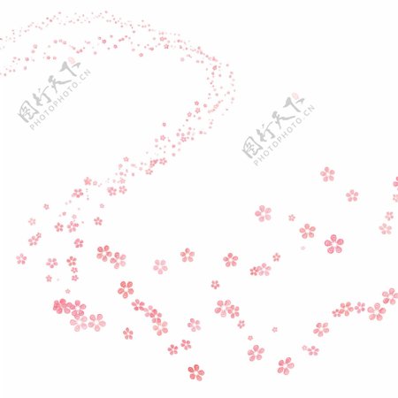 粉色漂浮五瓣花飞舞分图层原创