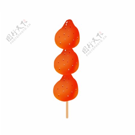 中国风冰糖葫芦美食橘子山楂传统手绘可商用