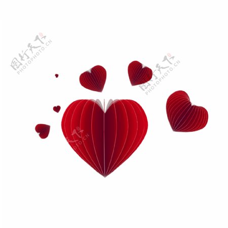 感恩节立体装饰氛围元素红色爱心折纸红心