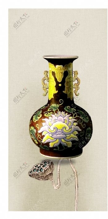 中式花瓶过道玄关茶台