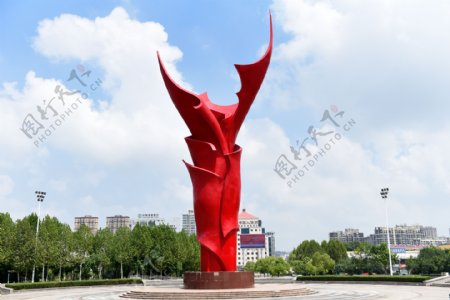 安徽六安标志雕塑中心广场火炬