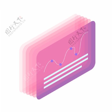 粉紫色数据2.5D设计