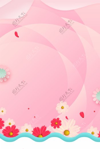 粉色唯美花朵背景