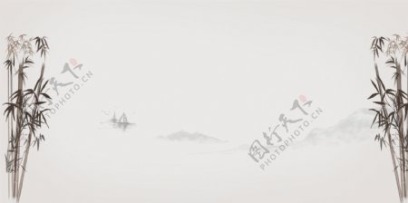 中国风水墨山水风景背景