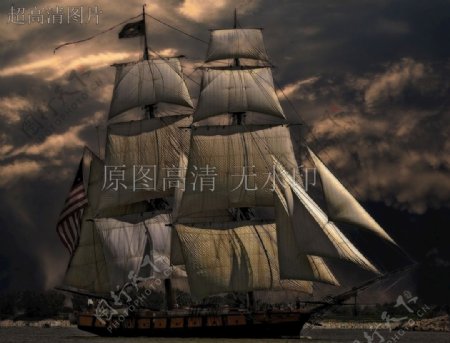 帆船海洋游船摄影素材