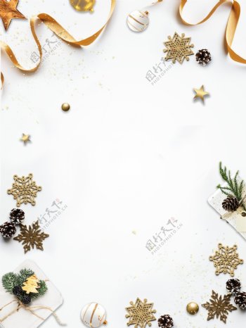 白色圣诞节装饰背景设计