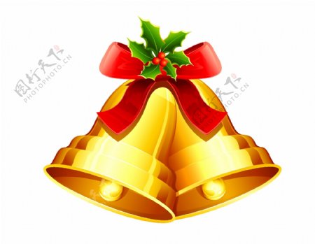 矢量金色铃铛圣诞装饰元素
