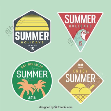 夏季海滩徽章