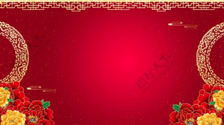 大红花喜庆春节背景