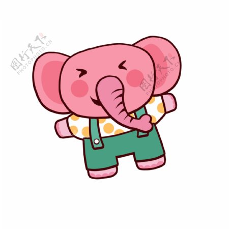 卡通可爱粉色大象设计可商用元素