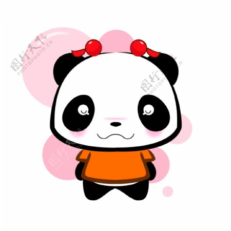 粉色熊猫害羞表情包表情设计