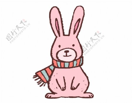 卡通粉色小兔子元素