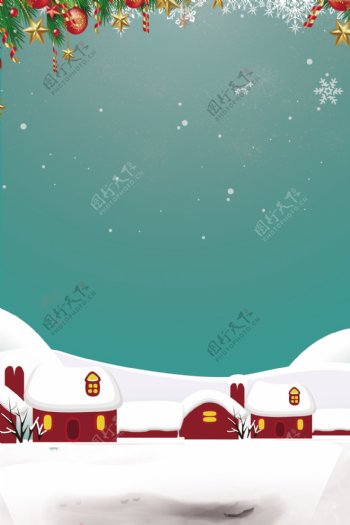 圣诞袜扁平手绘圣诞节广告背景图
