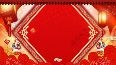 中国风红色喜庆新年背景