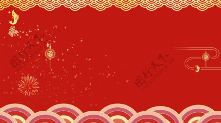 喜庆2019年新年节日背景设计