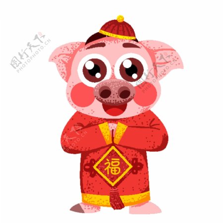 传统中国风金猪贺岁元素设计
