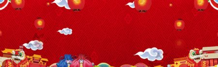 中国风新年中国年banner背景