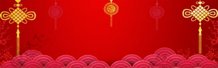 烟花祥云新年喜庆2019banner背景