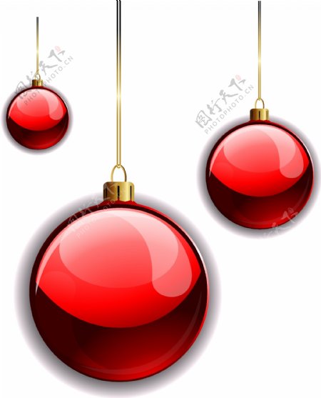 创意圣诞元素圣诞红色球AI矢量素材