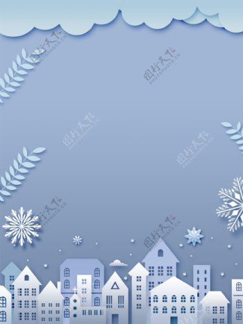 纸片风传统二十四节气立冬背景素材