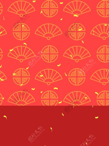 红色中国风新年主题背景设计