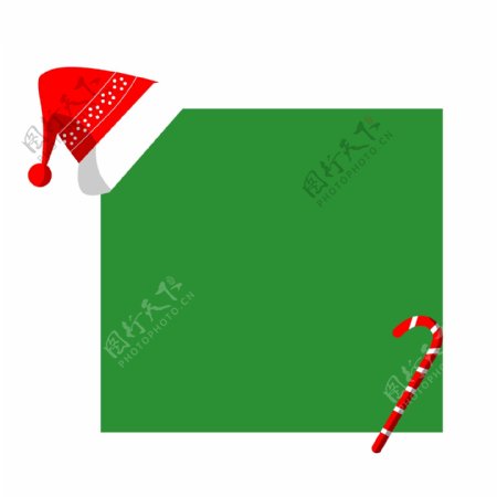 圣诞节绿色圣诞糖果边框