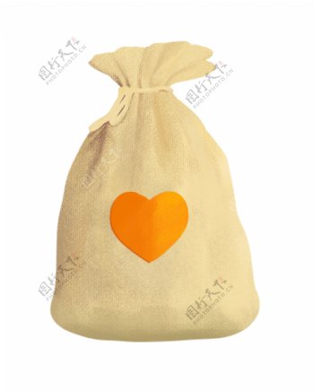 情人节黄色的礼品袋