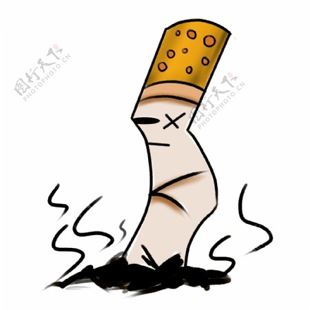 禁止抽烟抽烟有害身体烟把熄灭的烟