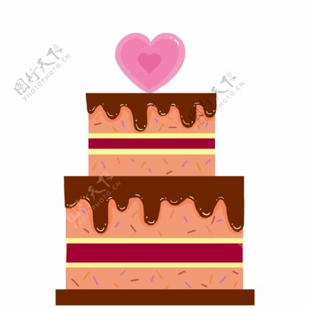 手绘婚礼蛋糕插画