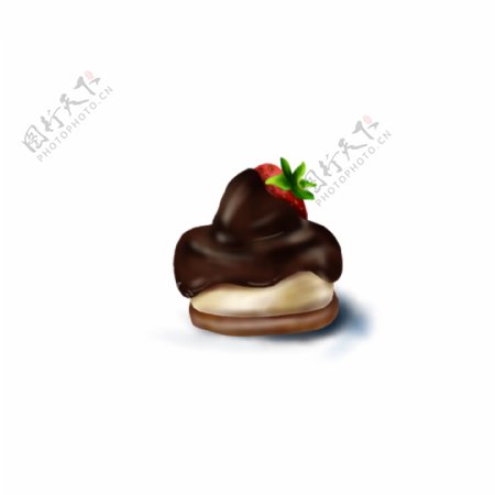 情人节巧克力甜品元素之草莓巧克力蛋糕